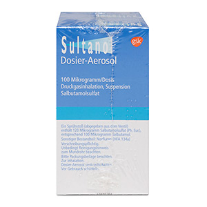 Sultanol® Dosier Aerosol packung hinteransicht