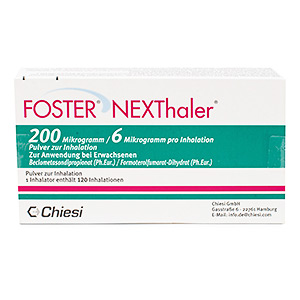 FOSTER® NEXThaler® 200 Mikrogramm/6 Mikrogramm packung vorderseite
