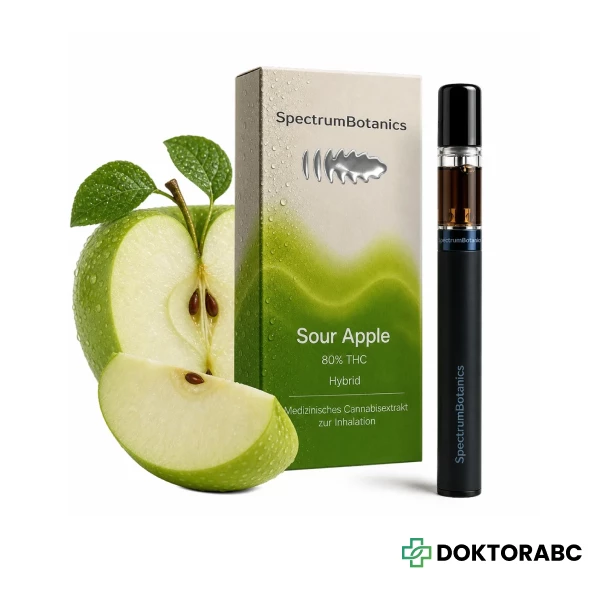 THC Vape 80% Spectrum Botanics Sour Apple 0,5 ml (+1 Akkukomponente gratis pro Bestellung)