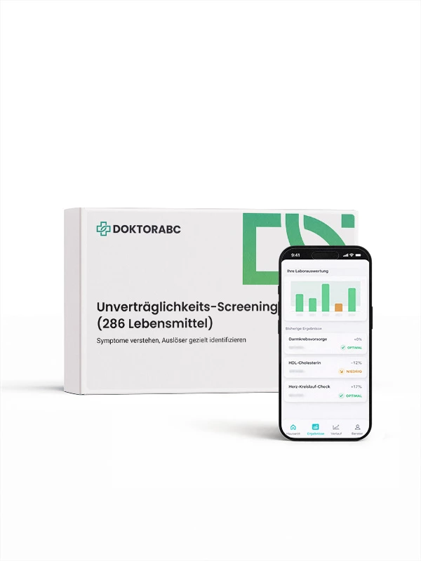 Unverträglichkeits-Screening (286 Lebensmittel) Labortest für Zuhause