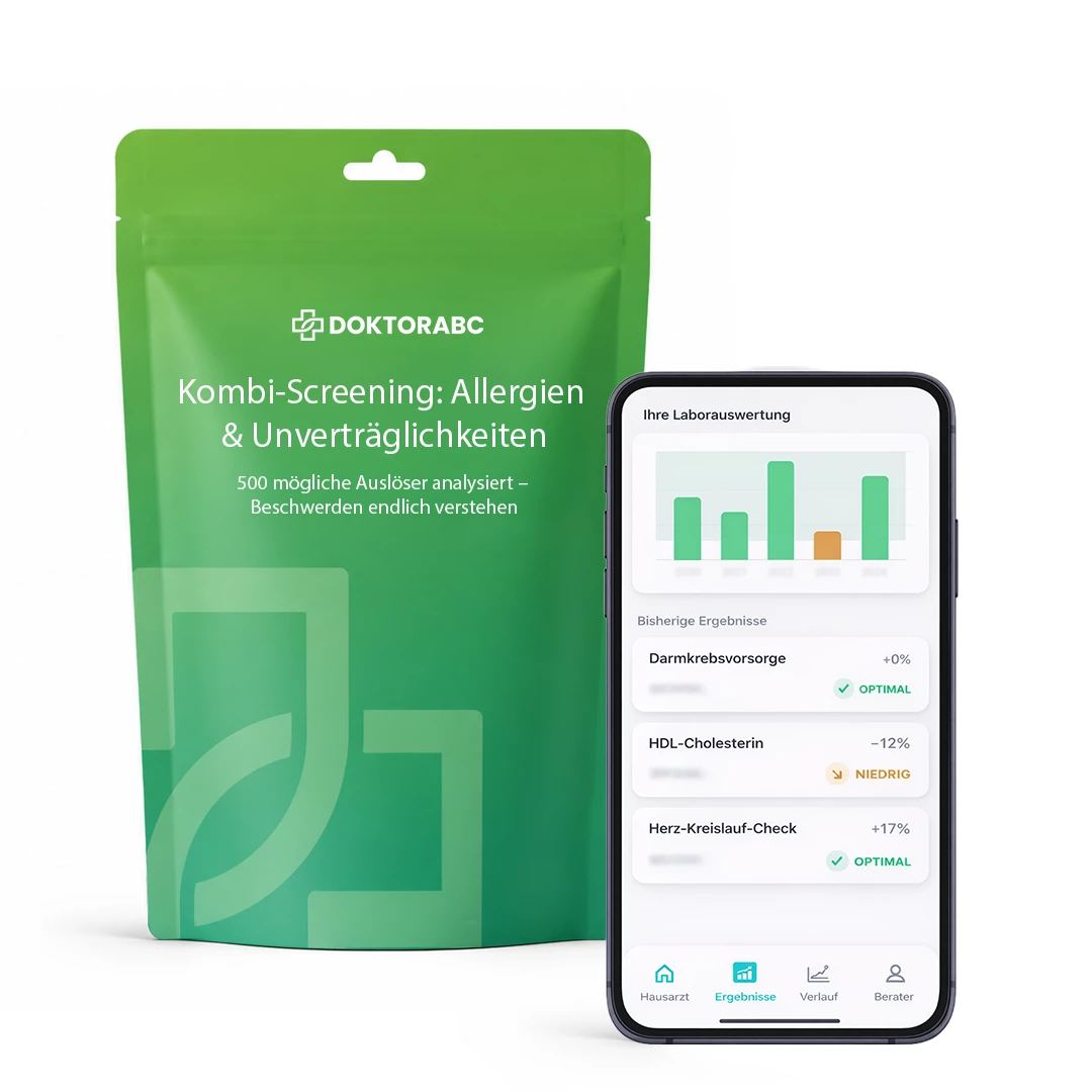 Kombi-Screening: Allergien & Unverträglichkeiten Labortest für Zuhause