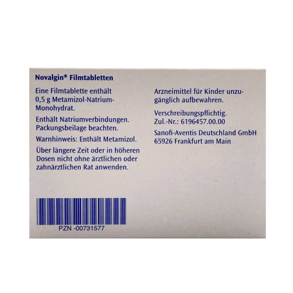 Novalgin® 500 mg von Sanofi-Aventis Deutschland GmbH